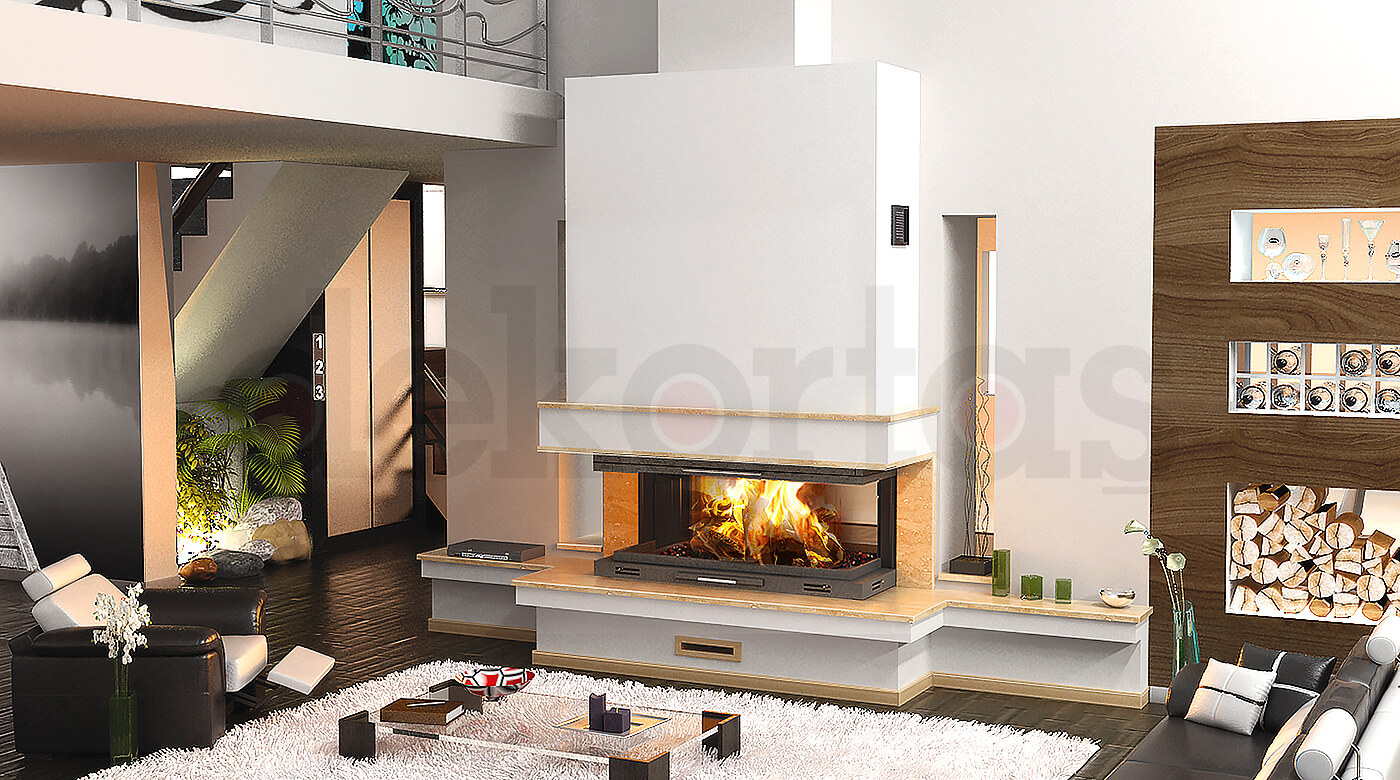 Model 850 (Ön) Odunlu Şömine Modeli